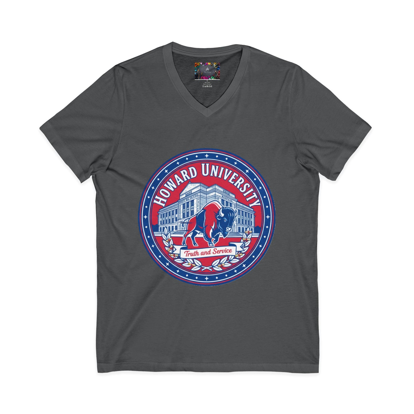 Howard University/ Truth and Service Unisex V-Neck T-Shirt 3