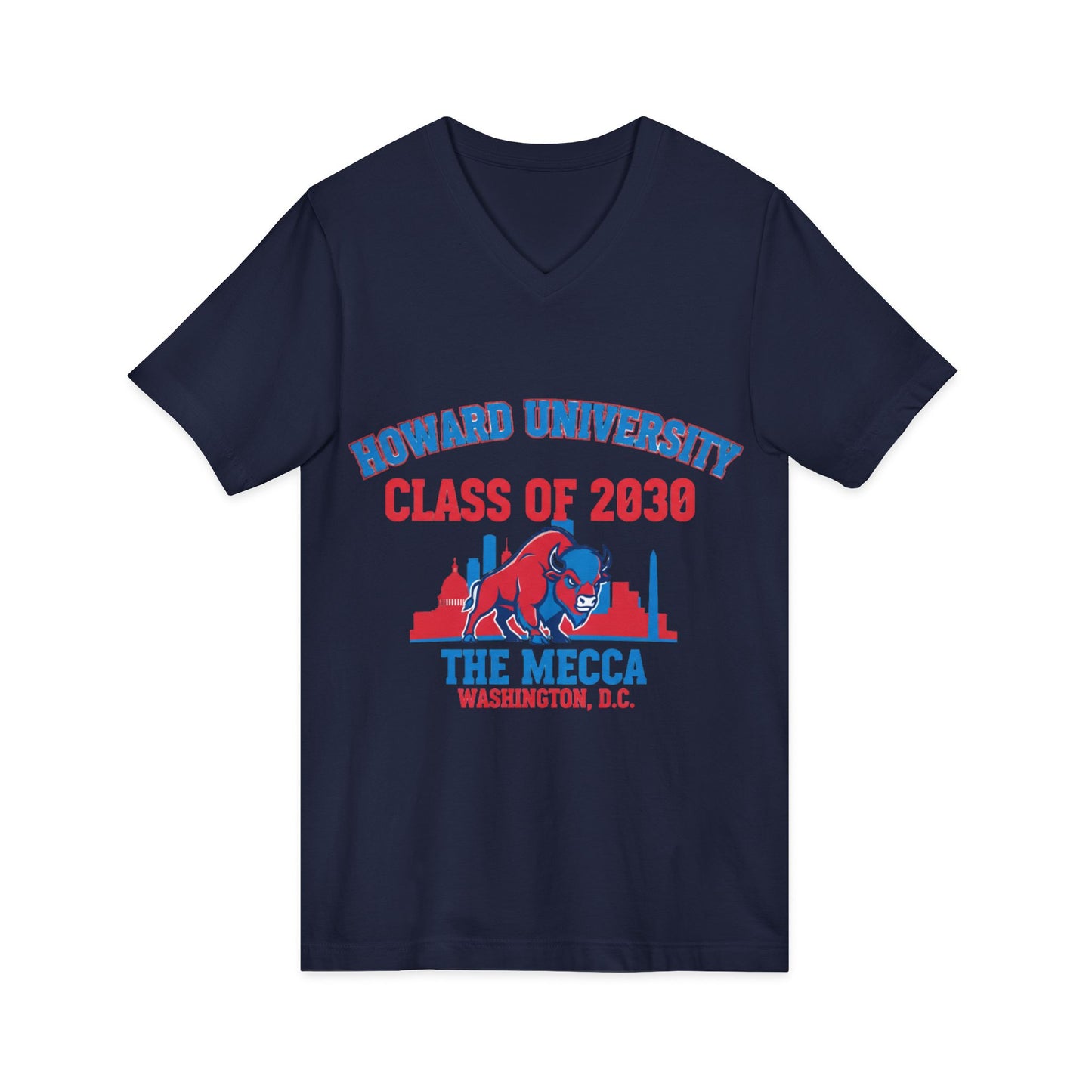 Howard University Class of 2030 Unisex V-Neck T-Shirt | The Mecca Incoming Class Tee