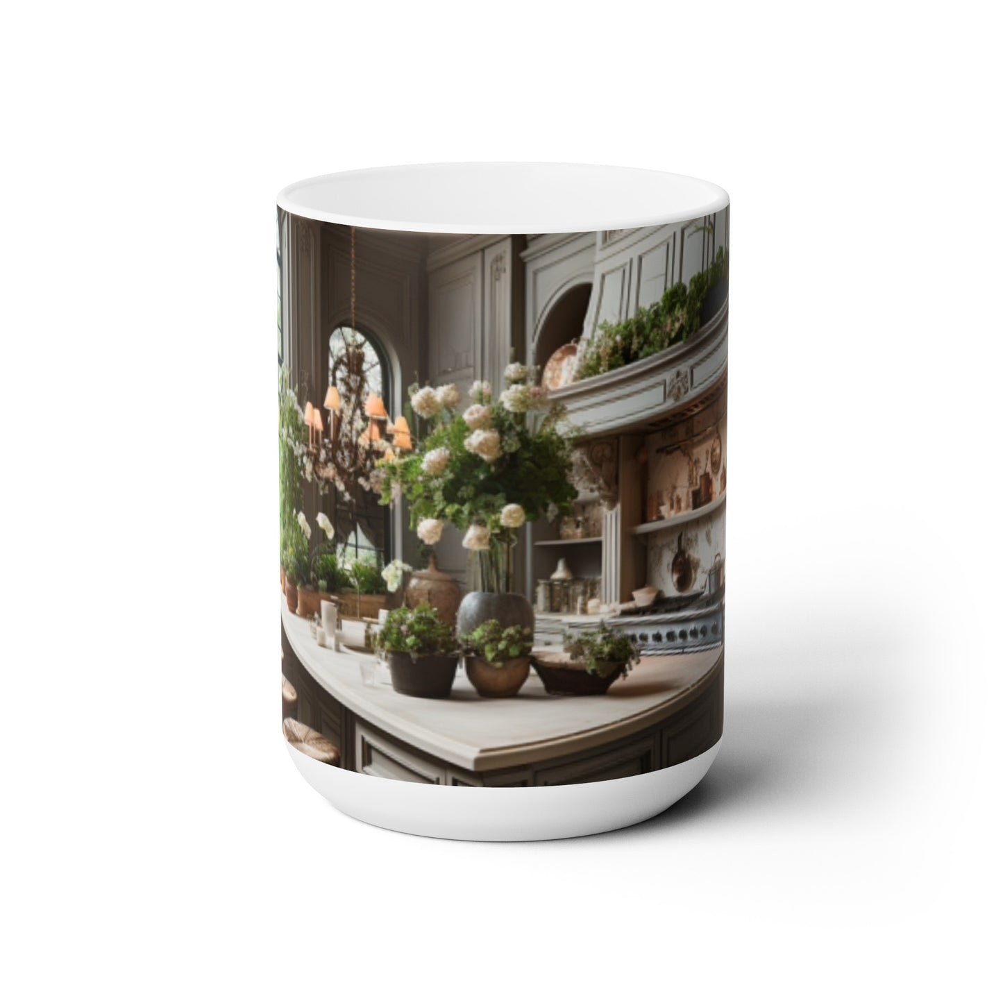 Elegant Kitchen Themed Ceramic Mug 15oz