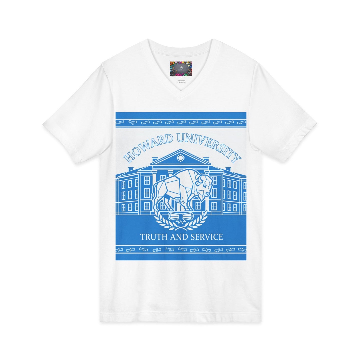 Howard University/ Truth and Service Unisex V-Neck T-Shirt