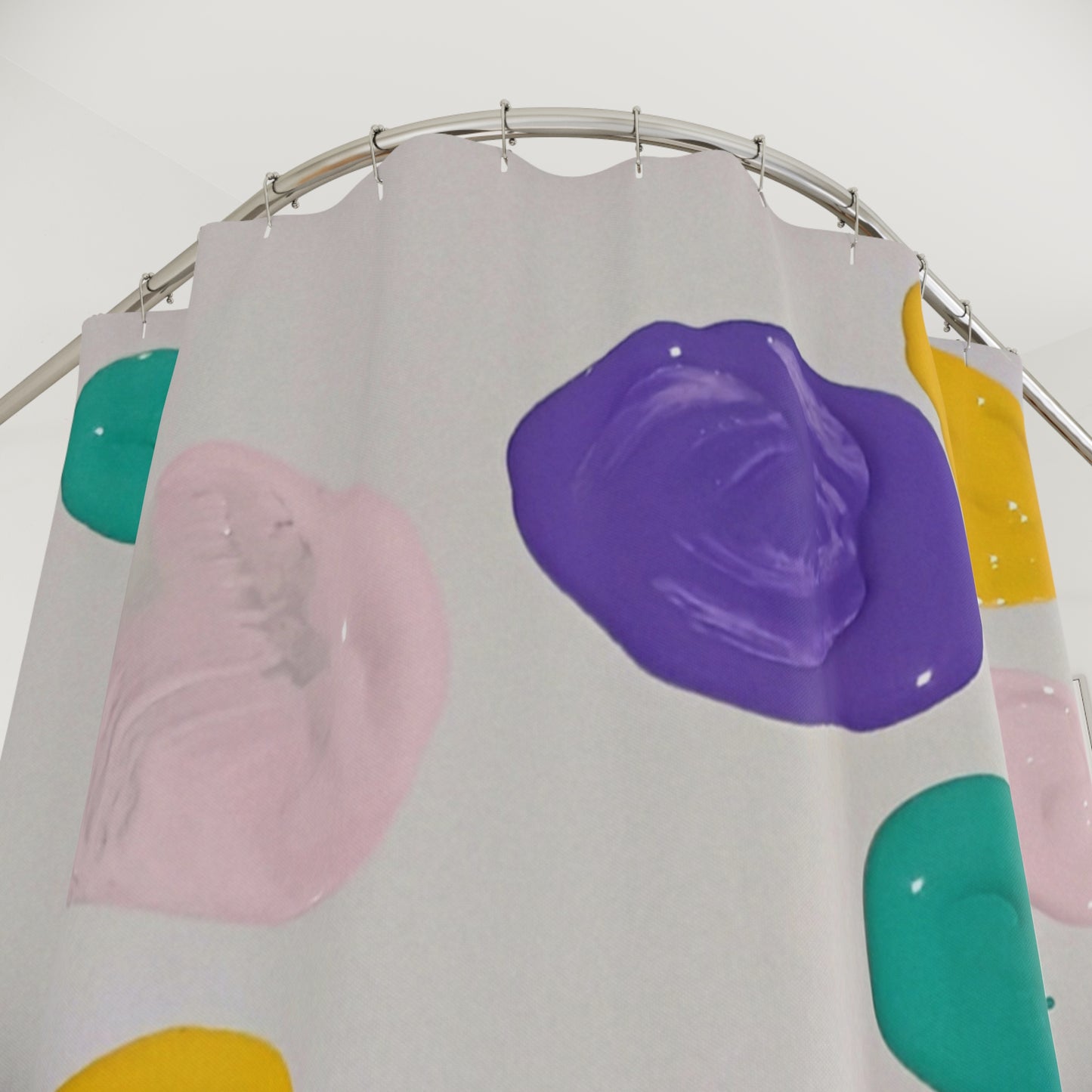 Canvas Cascade: Abstract Acrylic Art Shower Curtain Collection