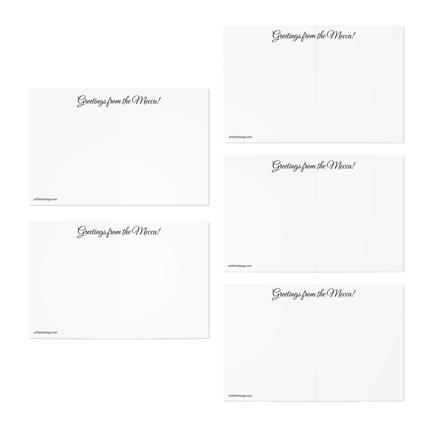 Greetings From The Mecca  Multi-Design Greeting Card Set/5 Pak/ Bold Howard University pride in a clean, vibrant design for every occasion.