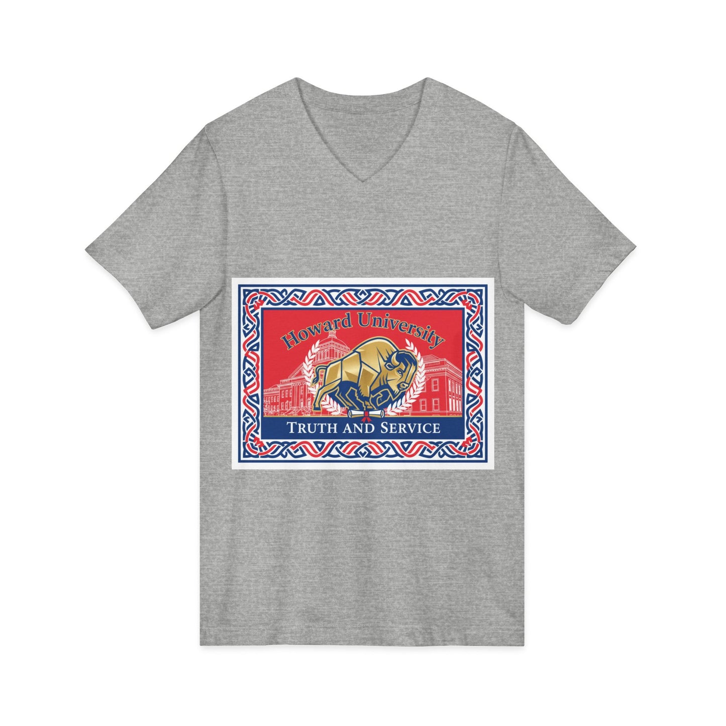 Howard University/ Truth and Service Unisex V-Neck T-Shirt