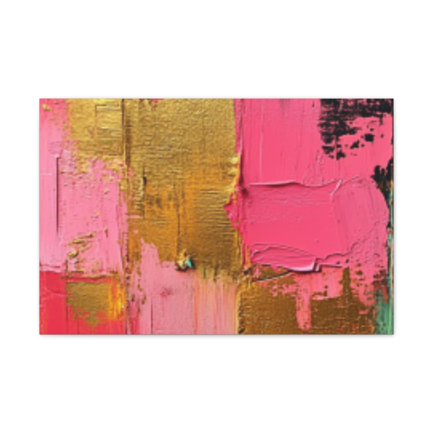 Acrylic Abstract Canvas Print - Homage to the Divine Nine/Pink Green Black and Gold 3