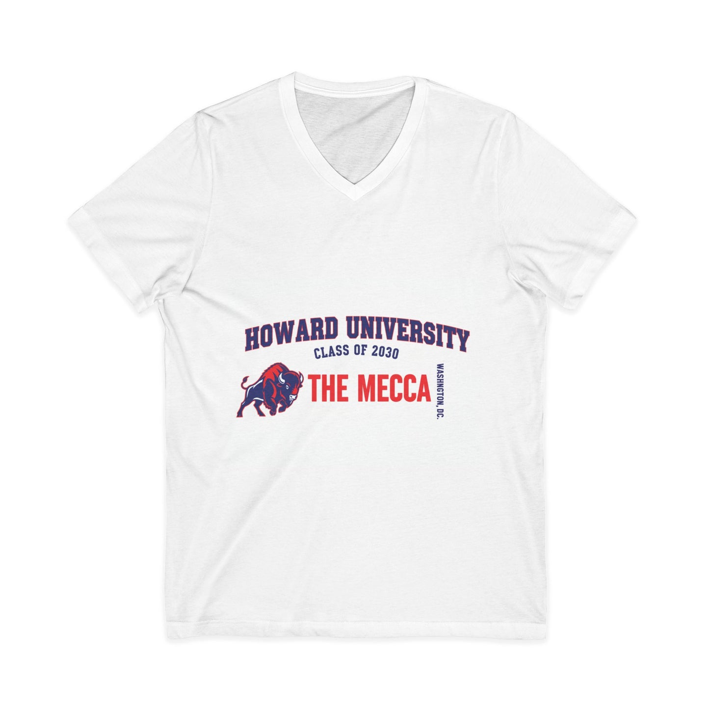 Howard University Class of 2030 Unisex V-Neck T-Shirt | The Mecca Incoming Class Tee