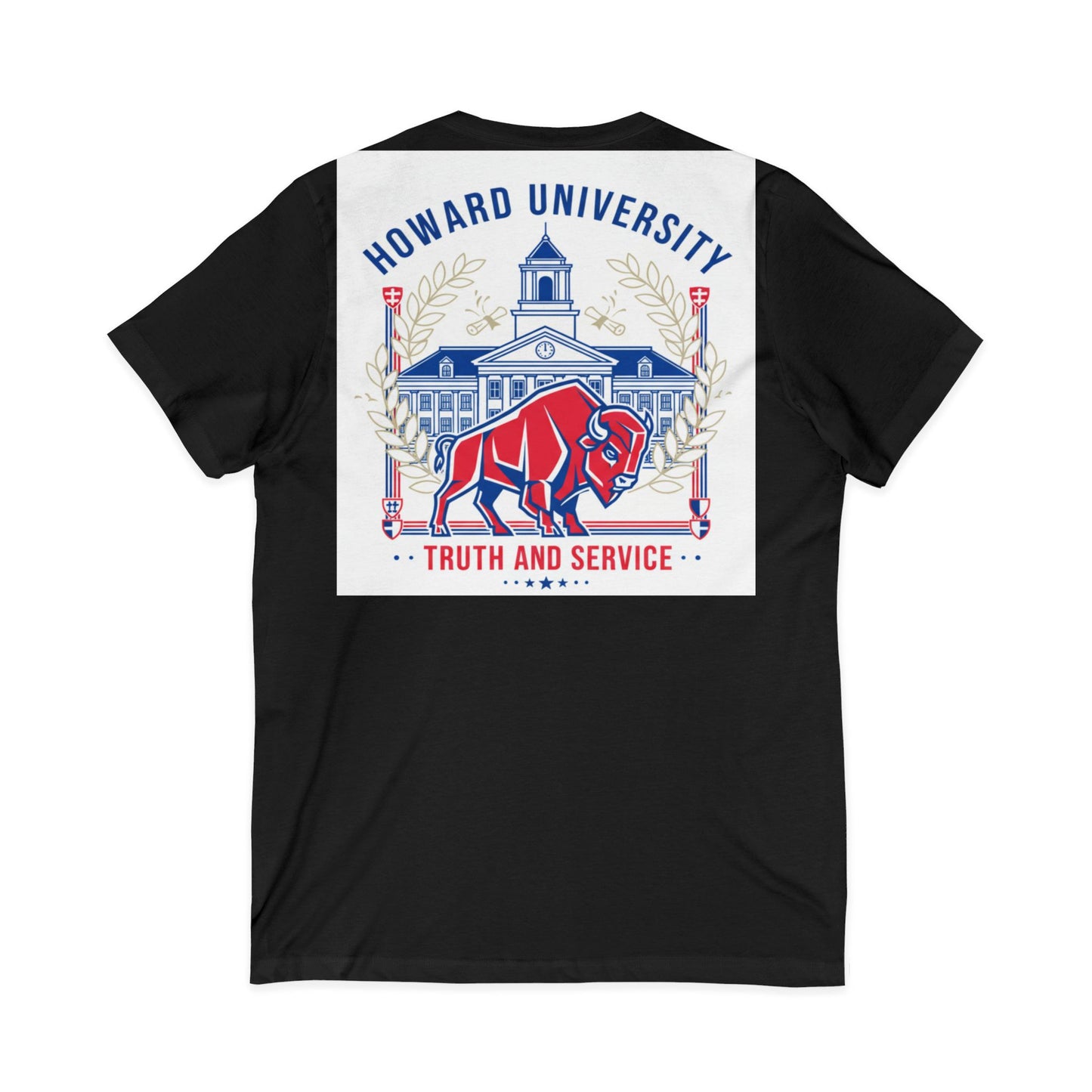 Howard University/ Truth and Service Unisex V-Neck T-Shirt 4