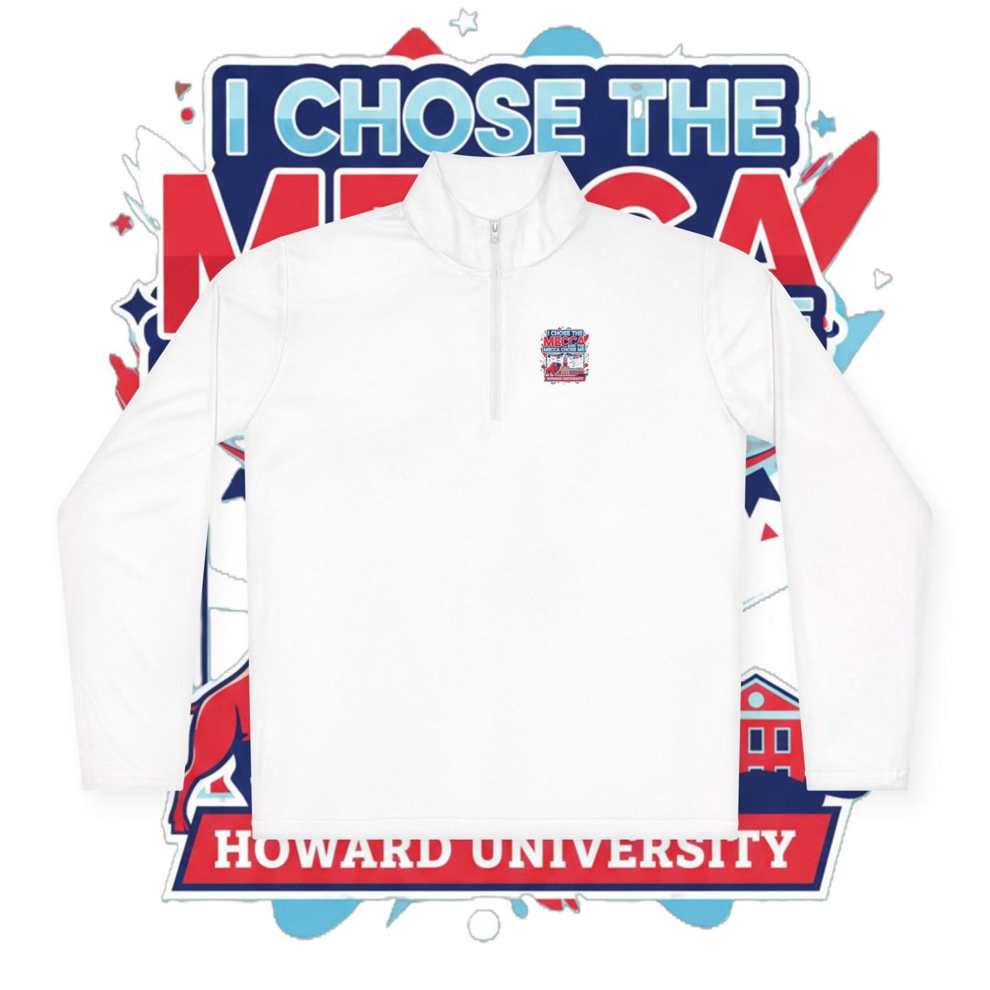 Howard University Legacy Unisex 1/4 Zip Pullover – Classic Solid Color HBCU Pride Collection/ I Chose The Mecca