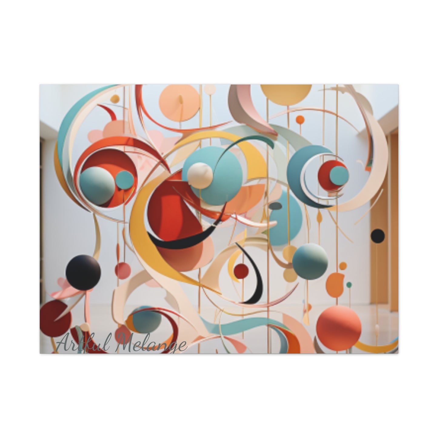 Harmony in Cyan and Peach- Graphic Print