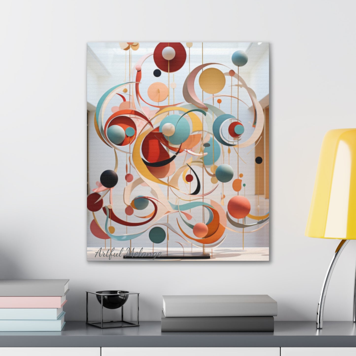 Harmony in Cyan and Peach- Graphic Print