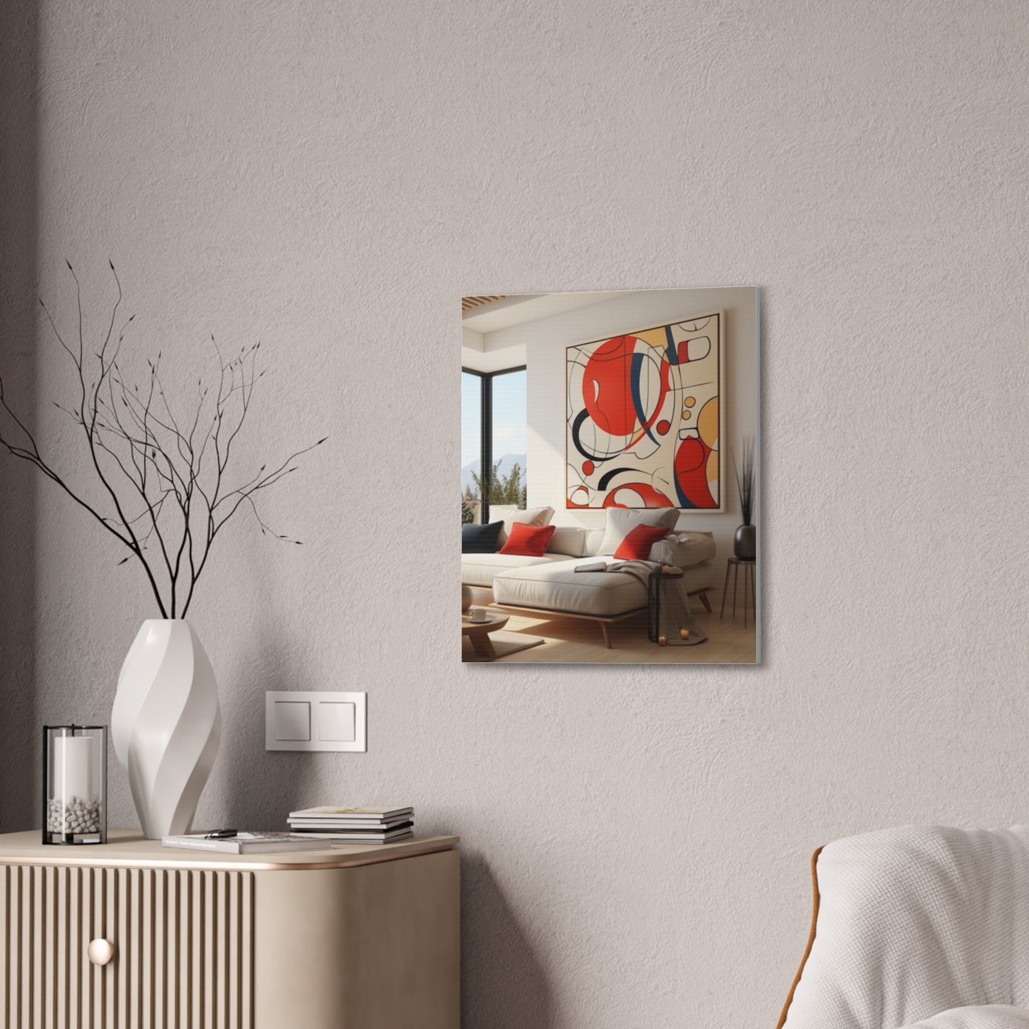 Crimson Elegance: A Symphony of Sophistication Canvas Print