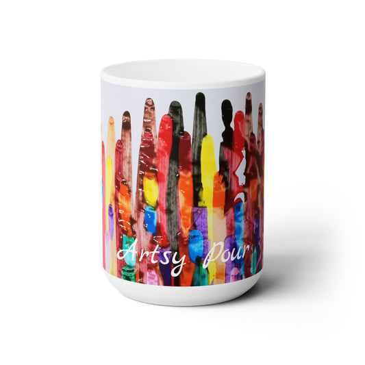 Artsy Pour Ceramic Mug 15oz