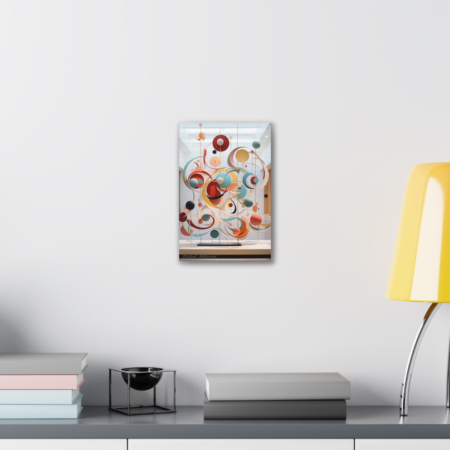 Harmony in Cyan and Peach- Graphic Print