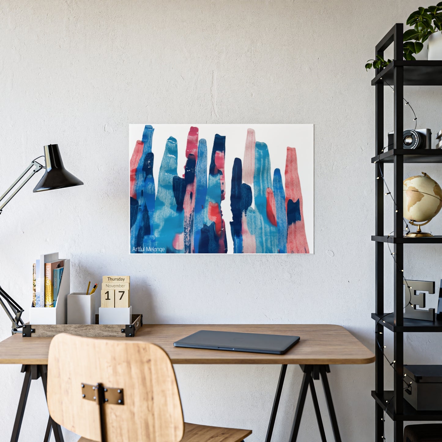Gleaming Acrylic Abstract Poster: A Spectrum of Colorful Elegance
