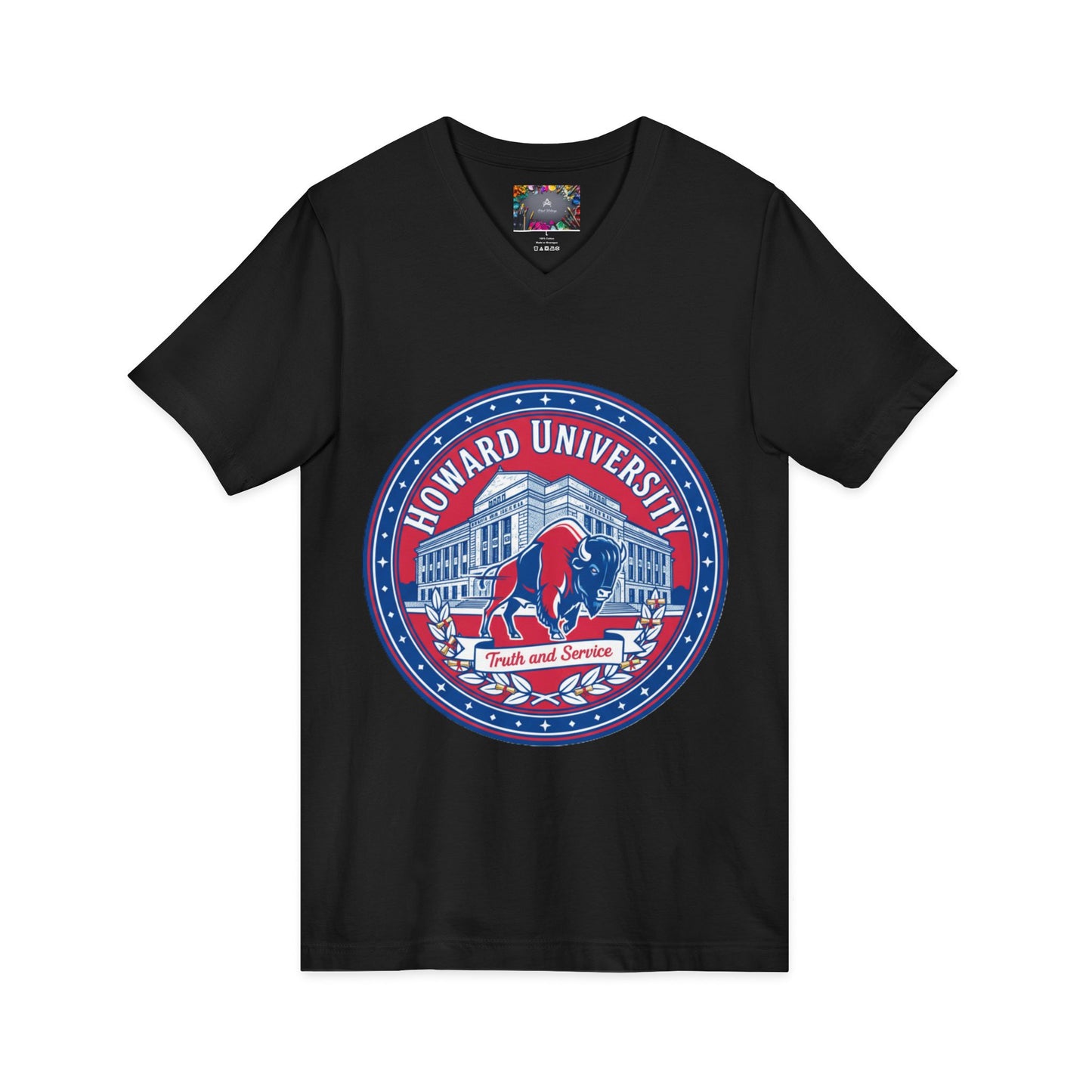 Howard University/ Truth and Service Unisex V-Neck T-Shirt 3