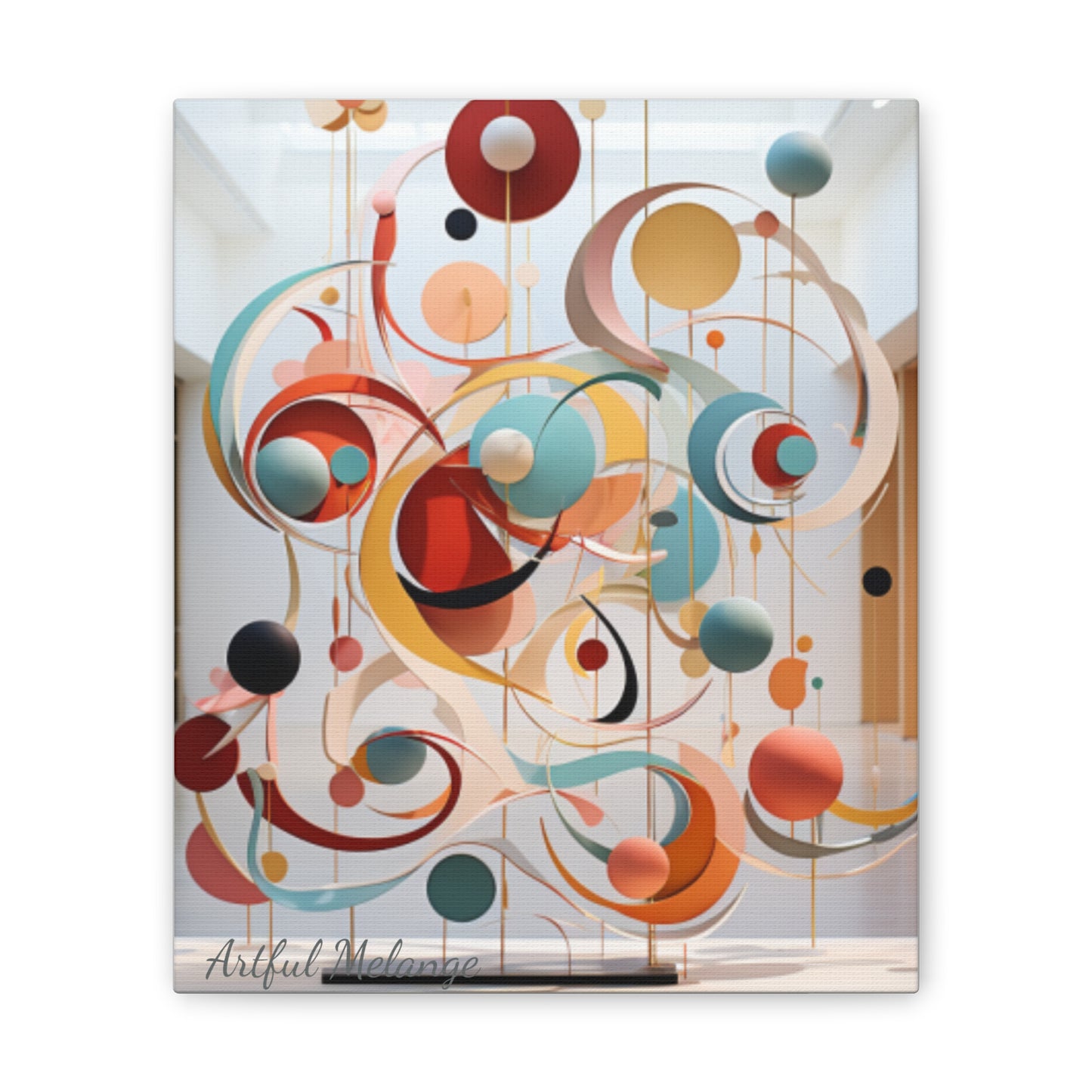 Harmony in Cyan and Peach- Graphic Print