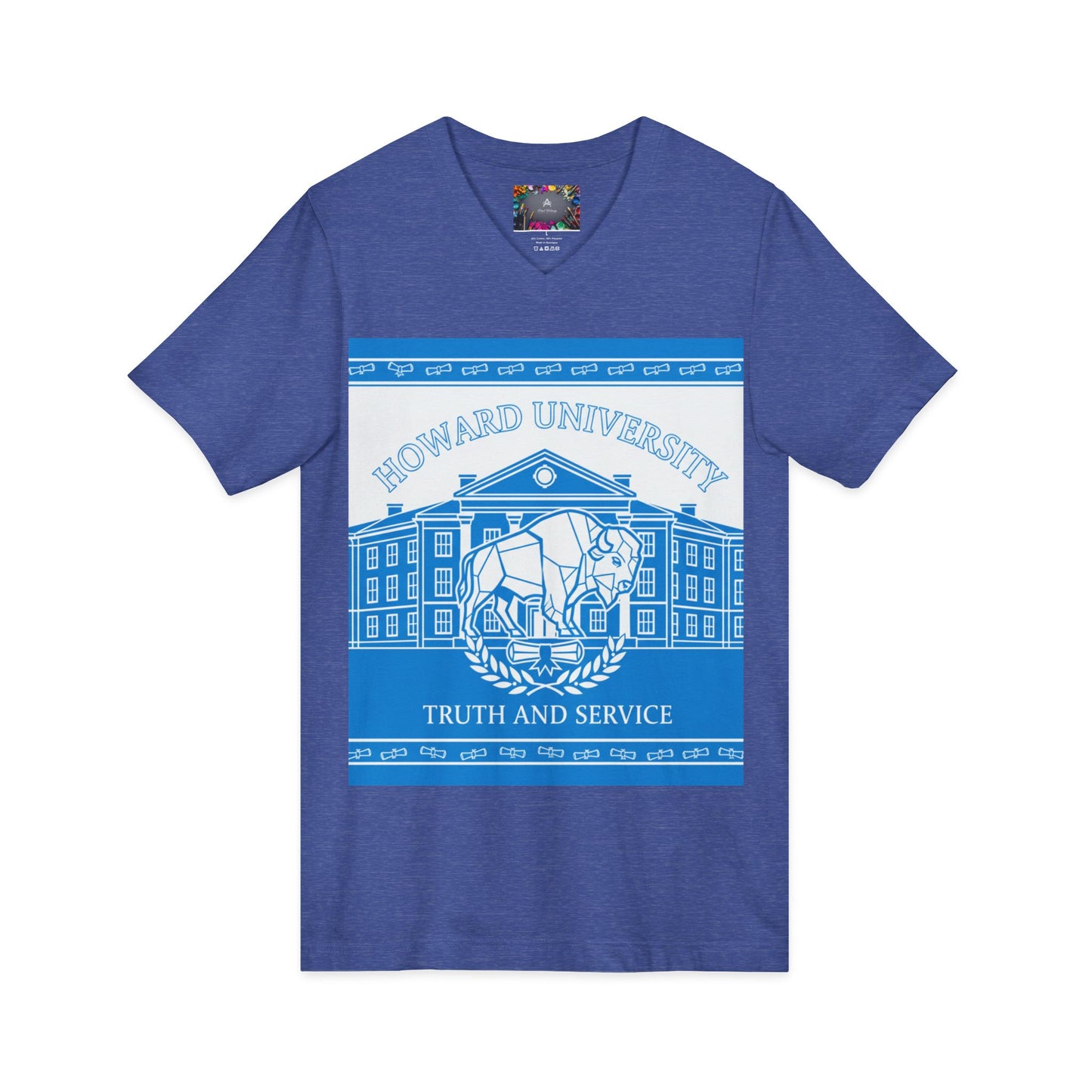 Howard University/ Truth and Service Unisex V-Neck T-Shirt