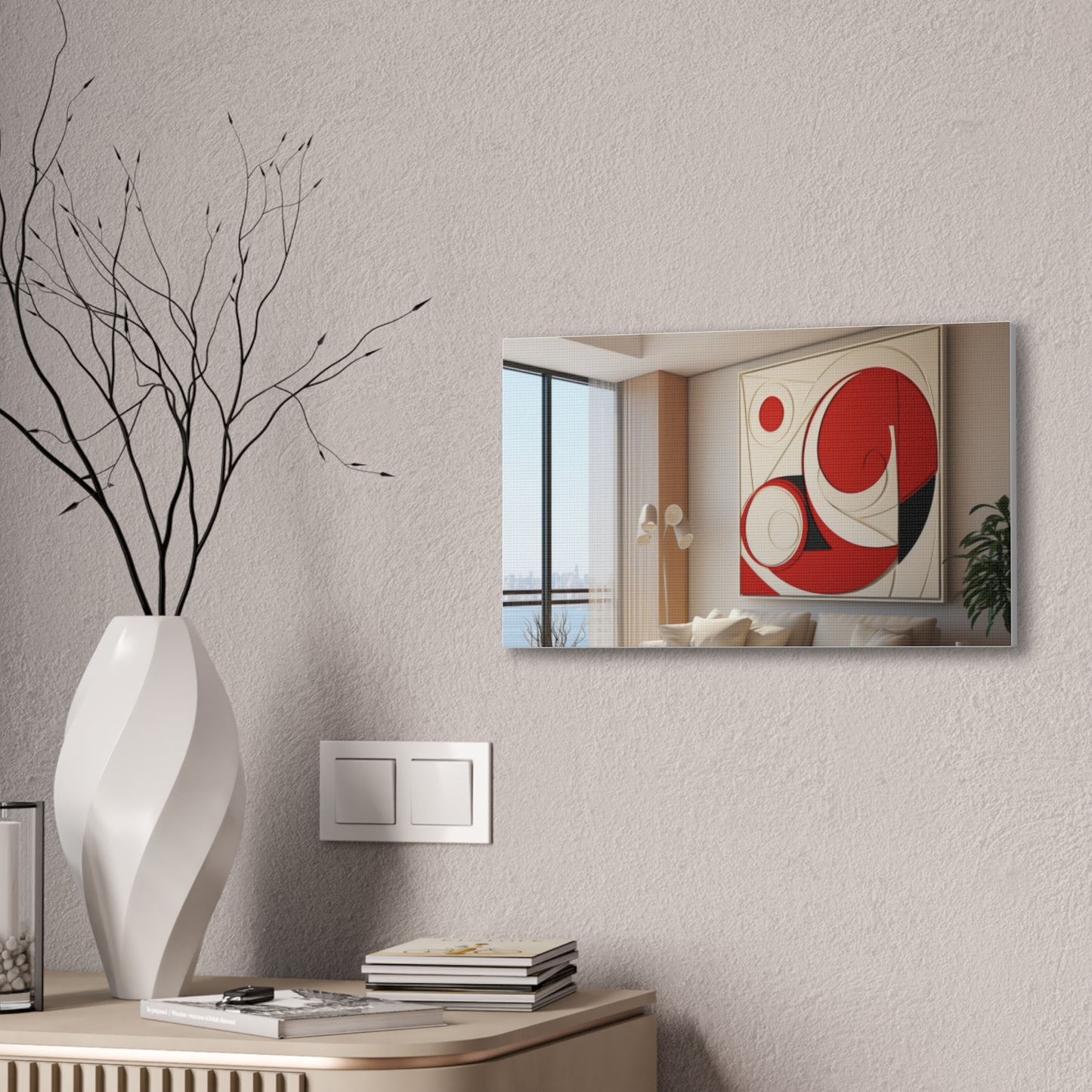 Crimson Elegance: A Symphony of Sophistication Canvas Print