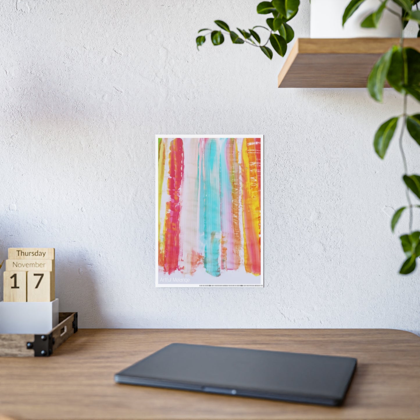 Gleaming Acrylic Abstract Poster: A Spectrum of Colorful Elegance