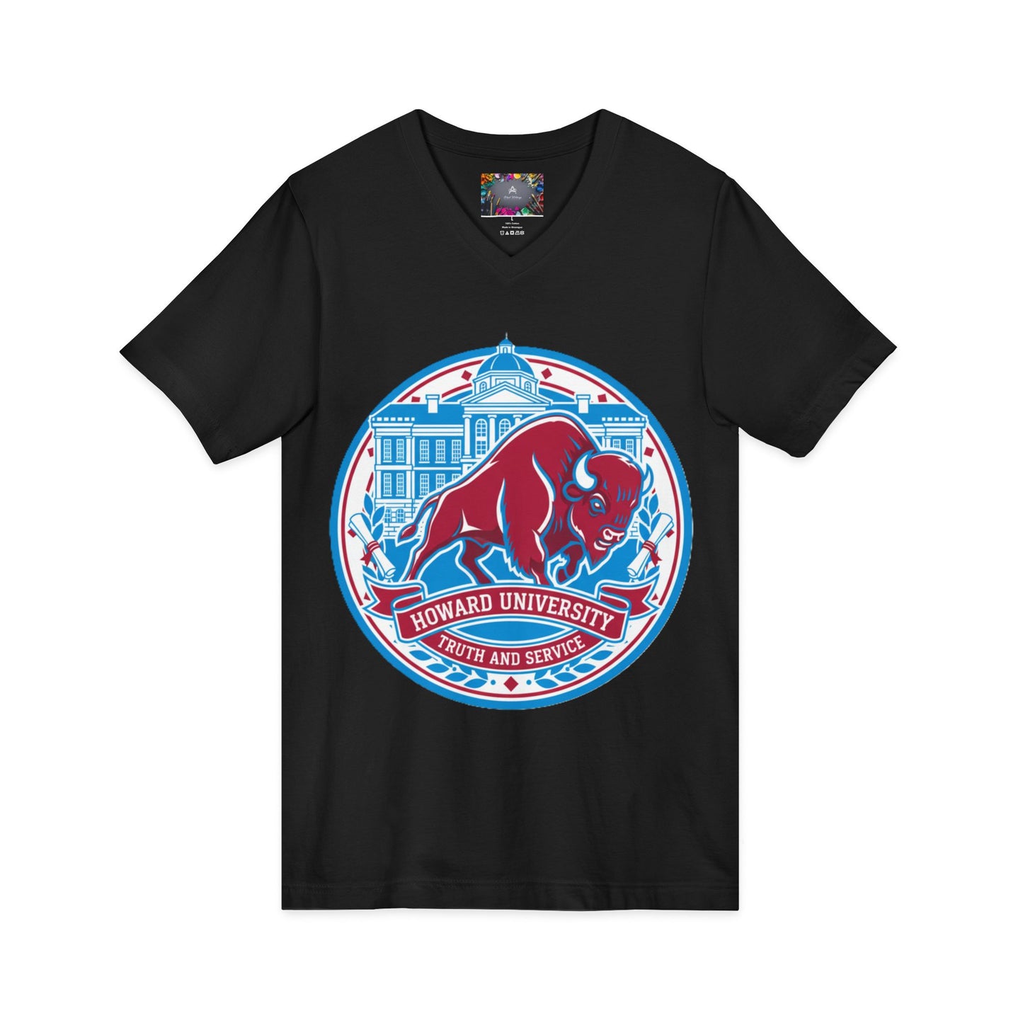 Howard University/ Truth and Service Unisex V-Neck T-Shirt 7