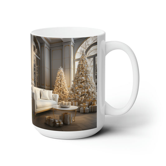 Elegance in Gold & White Holiday Mug15oz