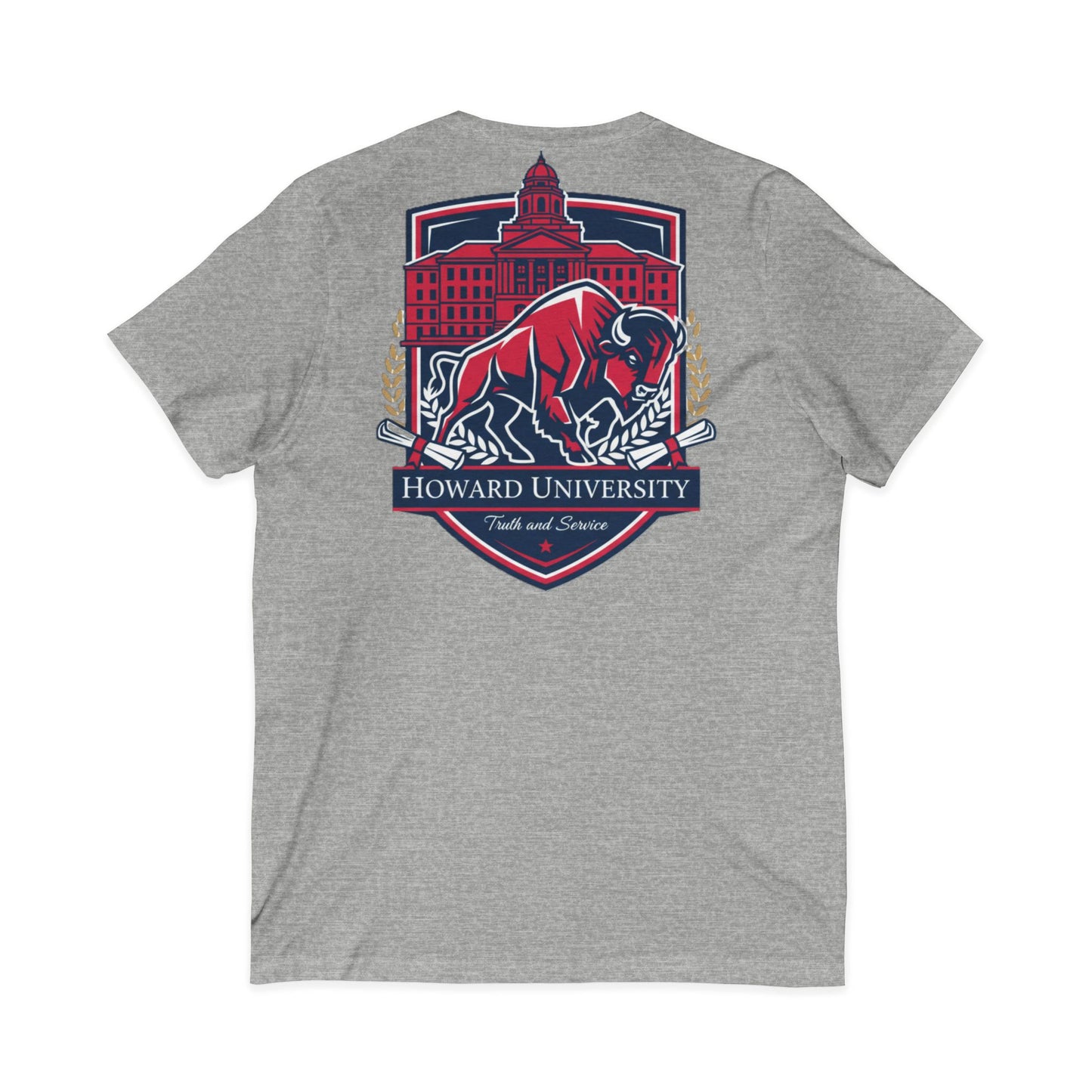 Howard University/ Truth and Service Unisex V-Neck T-Shirt 5