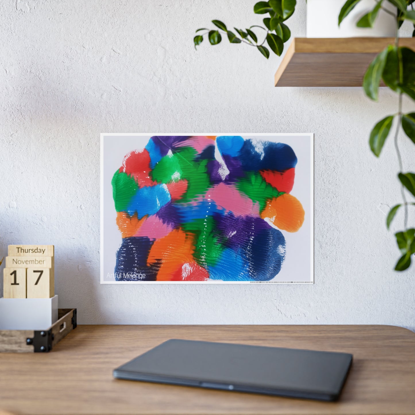 Gleaming Acrylic Abstract Poster: A Spectrum of Colorful Elegance