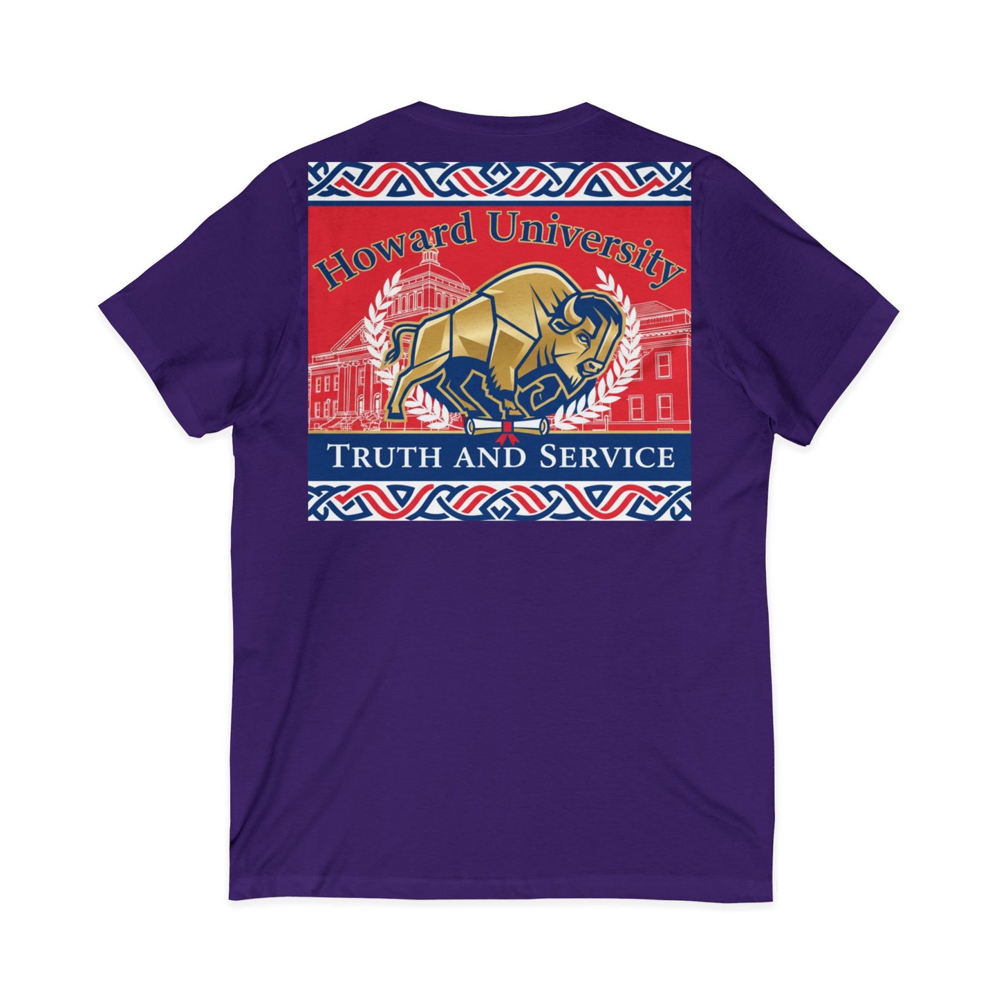 Howard University/ Truth and Service Unisex V-Neck T-Shirt