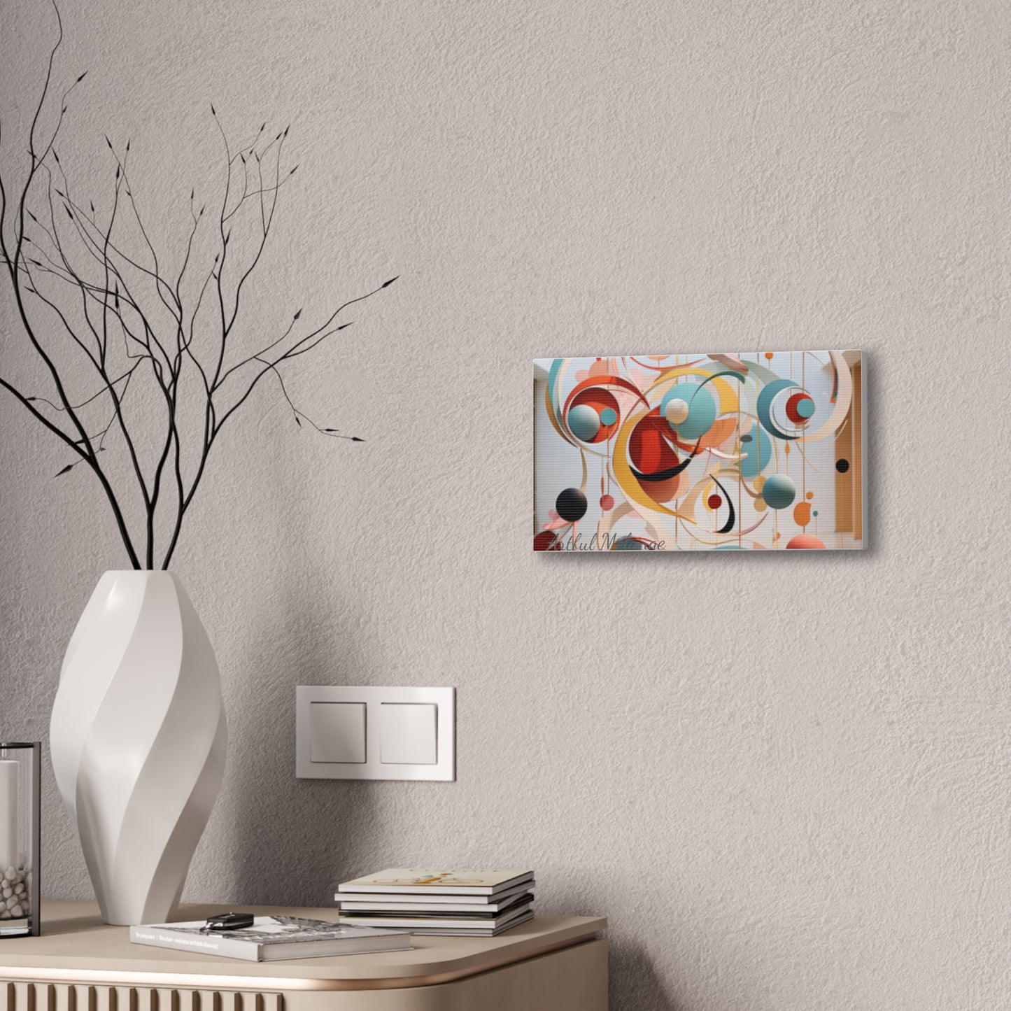 Harmony in Cyan and Peach- Graphic Print