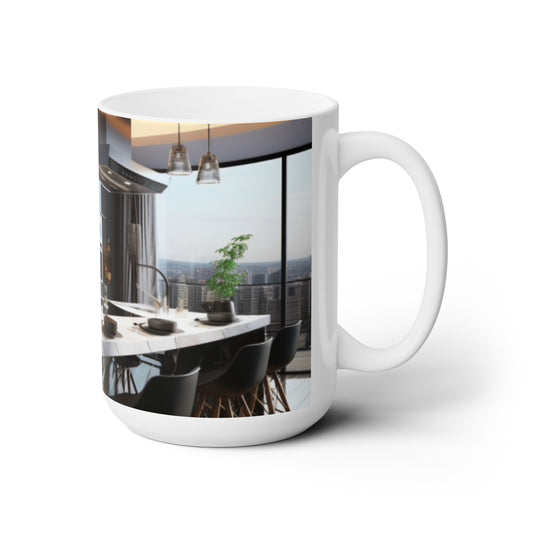 Elegant Kitchen Themed Ceramic Mug 15oz