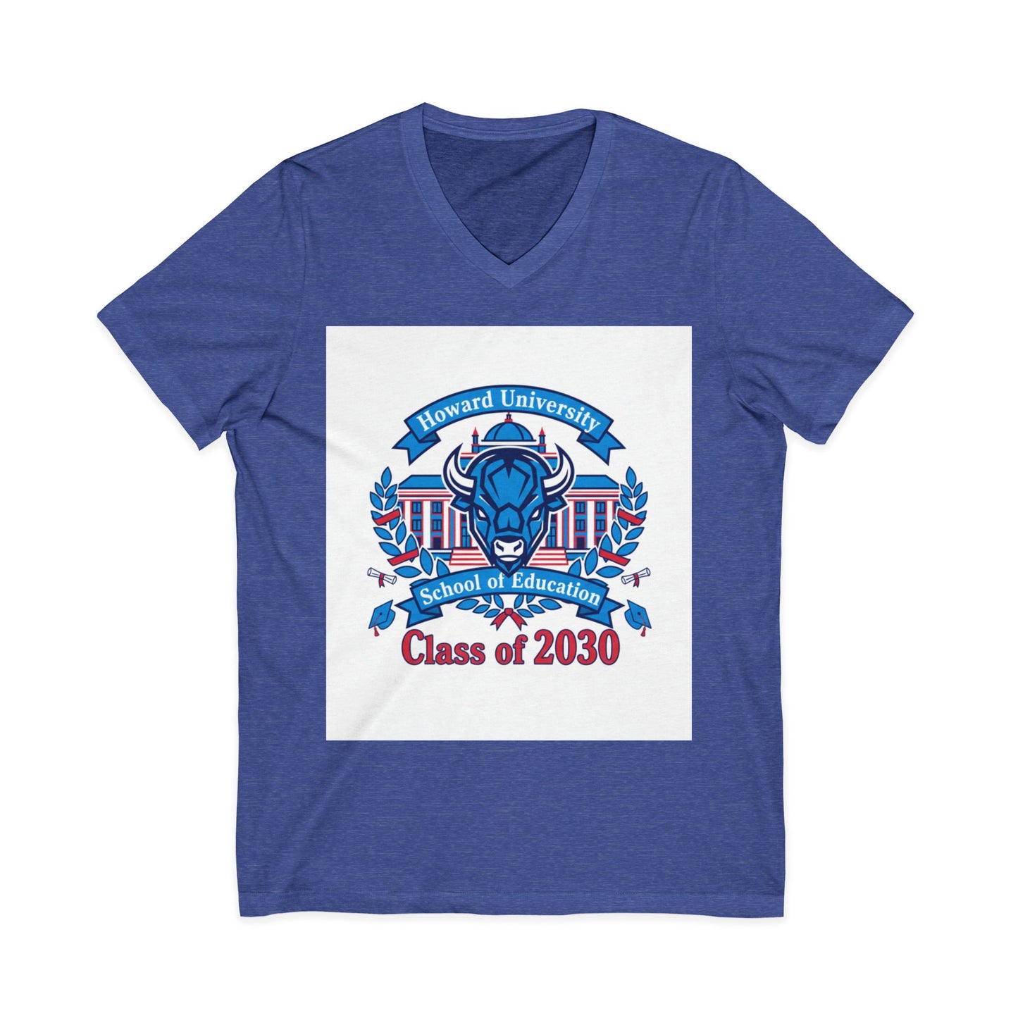 Howard University Class of 2030 Unisex V-Neck T-Shirt | The Mecca Incoming Class Tee
