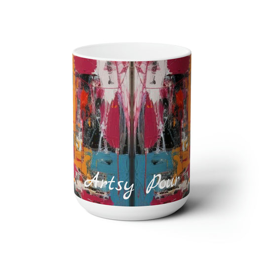 Artsy Pour Ceramic Mug 15oz