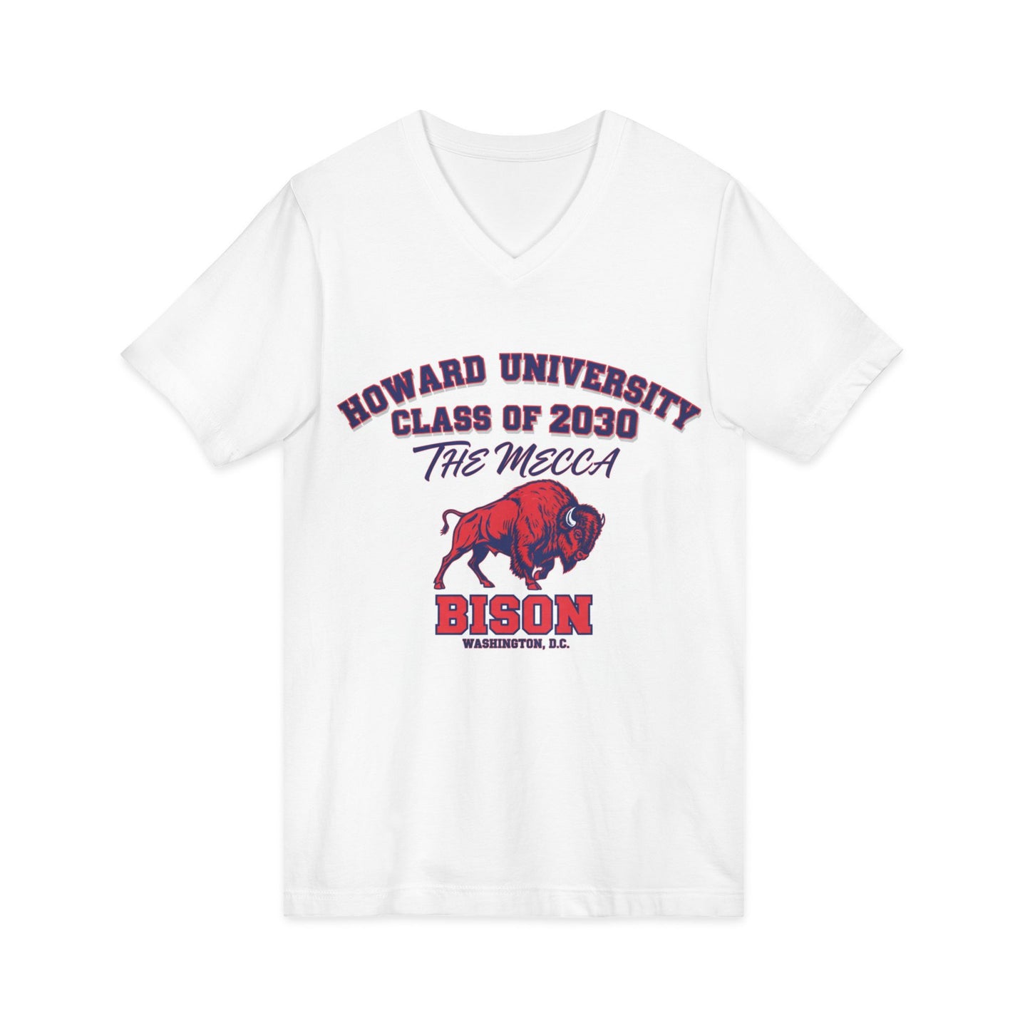 Howard University Class of 2030 Unisex V-Neck T-Shirt | The Mecca Incoming Class Tee