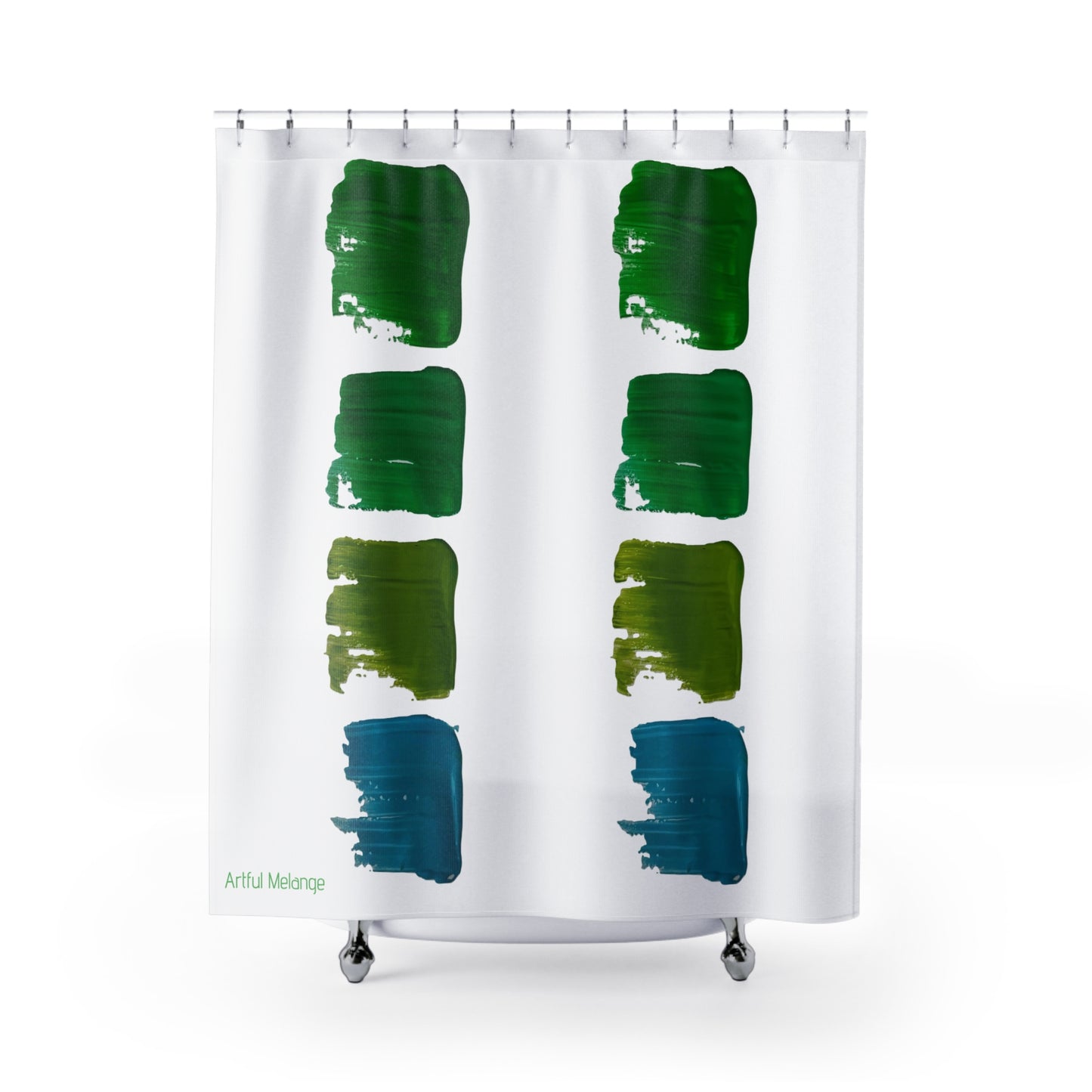 Canvas Cascade: Abstract Acrylic Art Shower Curtain Collection