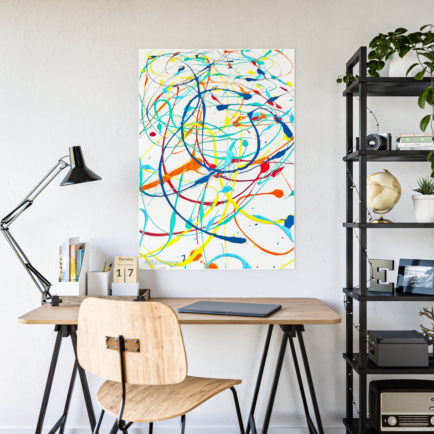 Gleaming Acrylic Abstract Poster: A Spectrum of Colorful Elegance