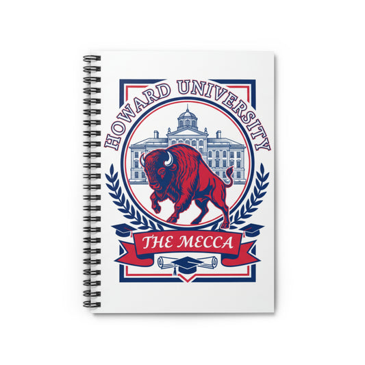 Howard University Legacy Journal – Wirebound Lined Notebook Celebrating Black Excellence, HBCU Pride & Academic Achievement/Write with Purpose. Lead with Legacy