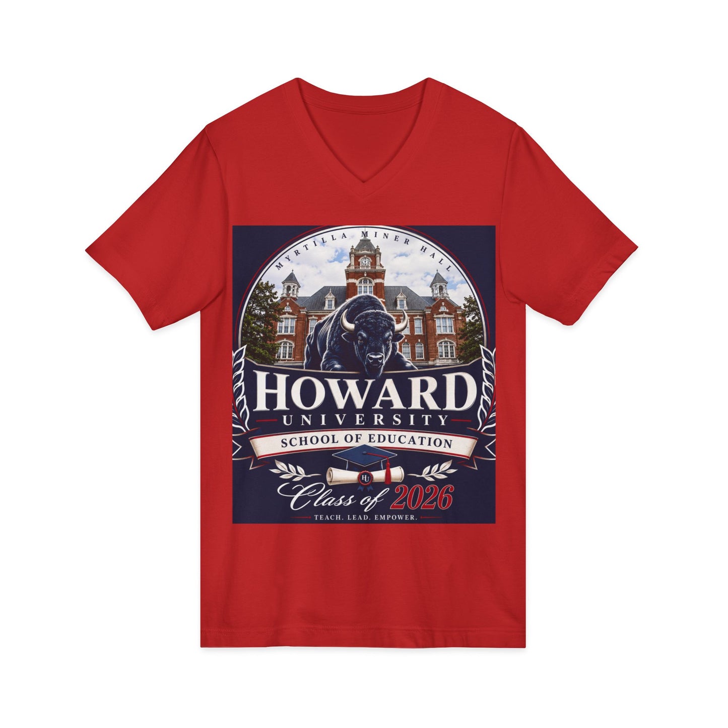 Howard University Class of 2026 Unisex V-Neck T-Shirt | The Mecca Incoming Class Tee