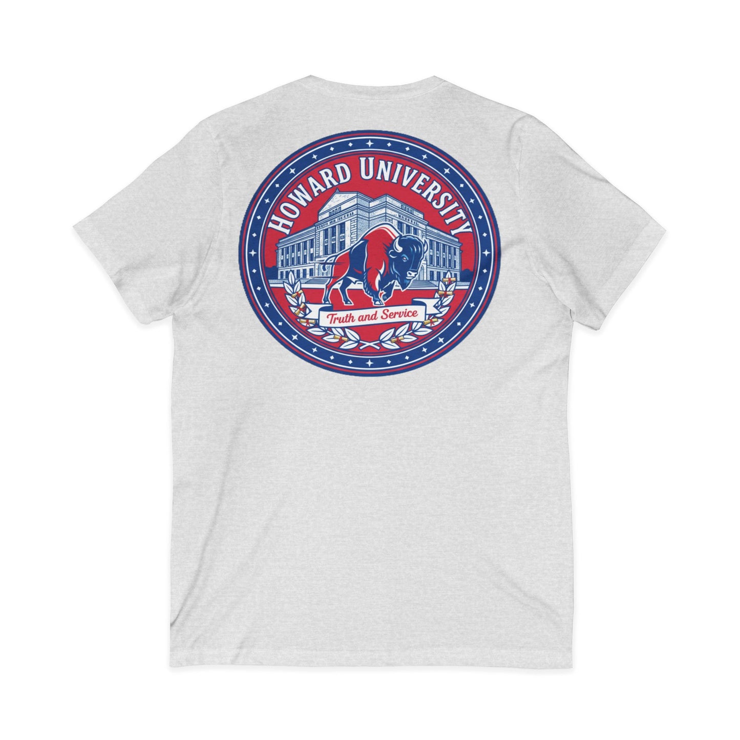 Howard University/ Truth and Service Unisex V-Neck T-Shirt 3
