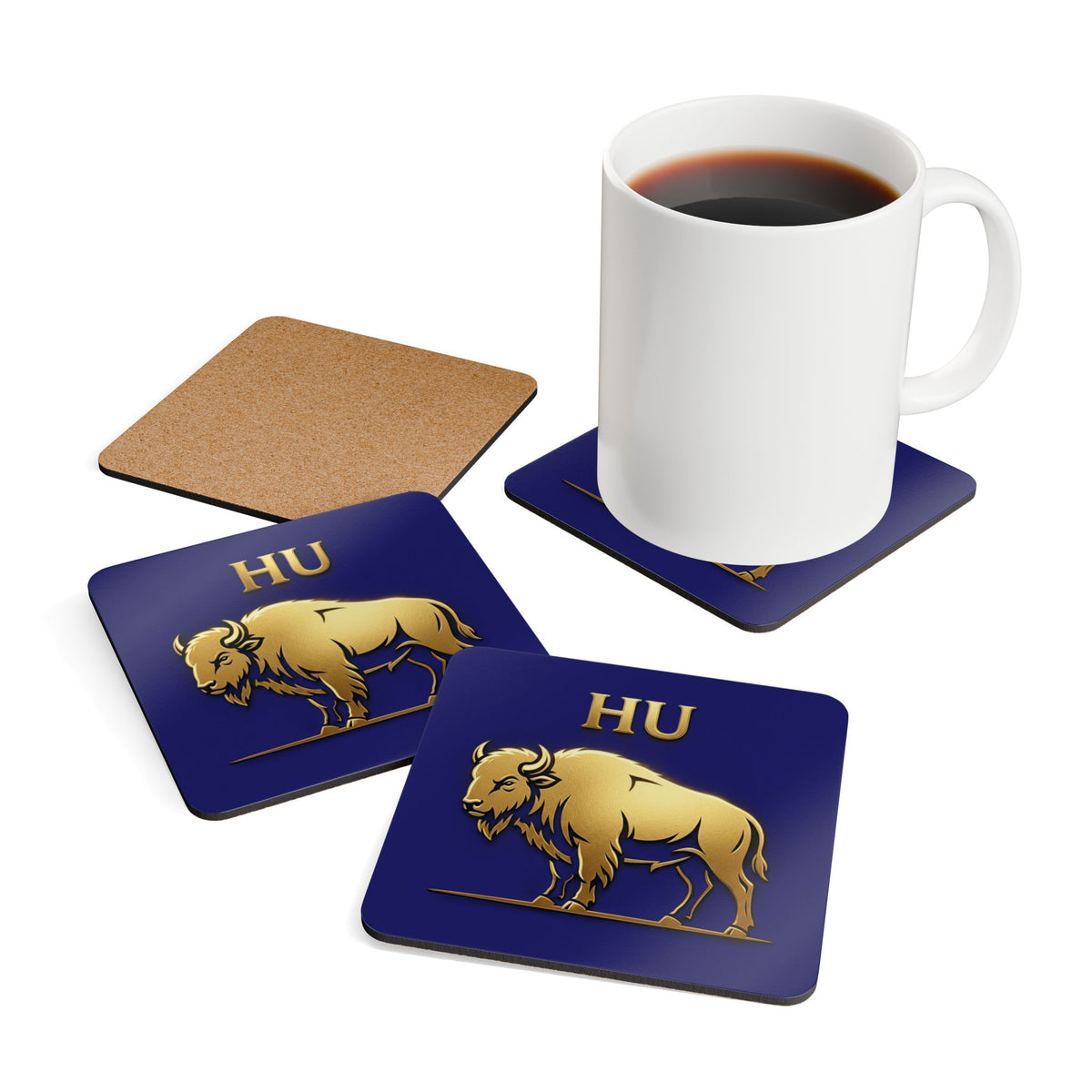 Howard University Coaster Set 5 – HU Pride Campus & Bison Design